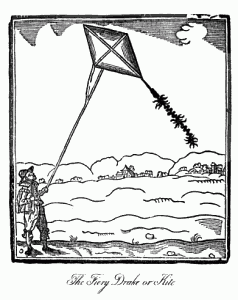 Man flying a kite, 1635