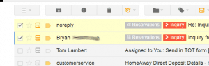 Inbox items are labelled with pipeline and stage