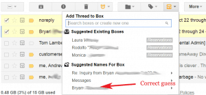 Streak suggesting box names