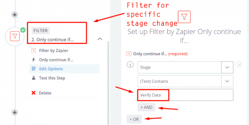 Apply a filter so trigger only proceeds if condition is met